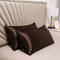 A pair of solid-color silk-like pillowcase pillowcase and envelope pillow (coffee color)