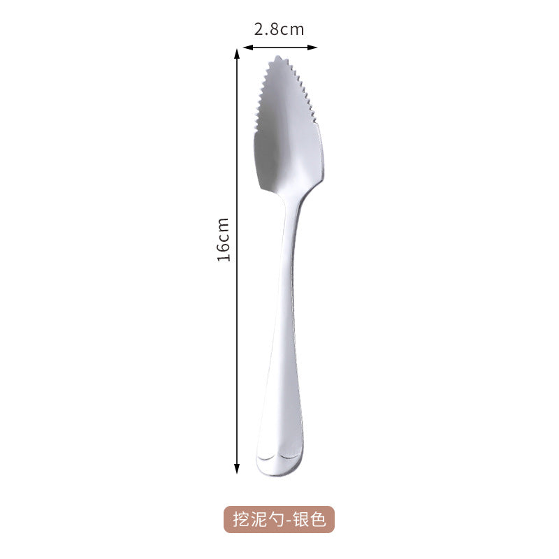 4 pieces stainless steel scraper spoons, children's complementary food spoons, ba fruit puree scraper spoons for dredging