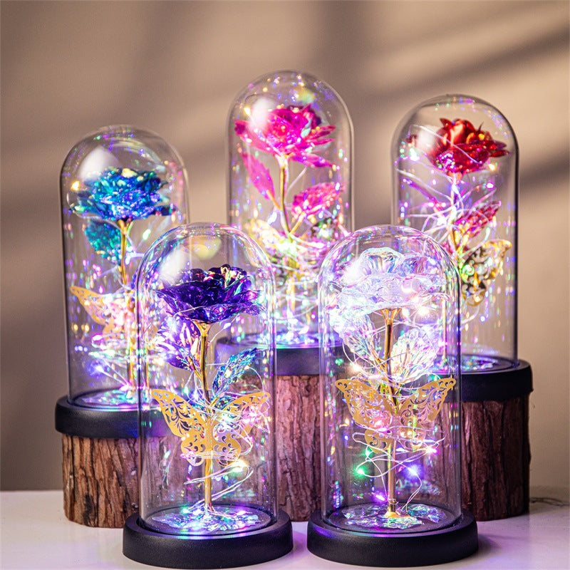 Purple & Silver Butterfly Lantern - Festive Decorative LED Light