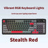 96% Tri-Mode Wireless Mechanical Keyboard, BT/2.4G/USB-C, RGB, Stealth Red