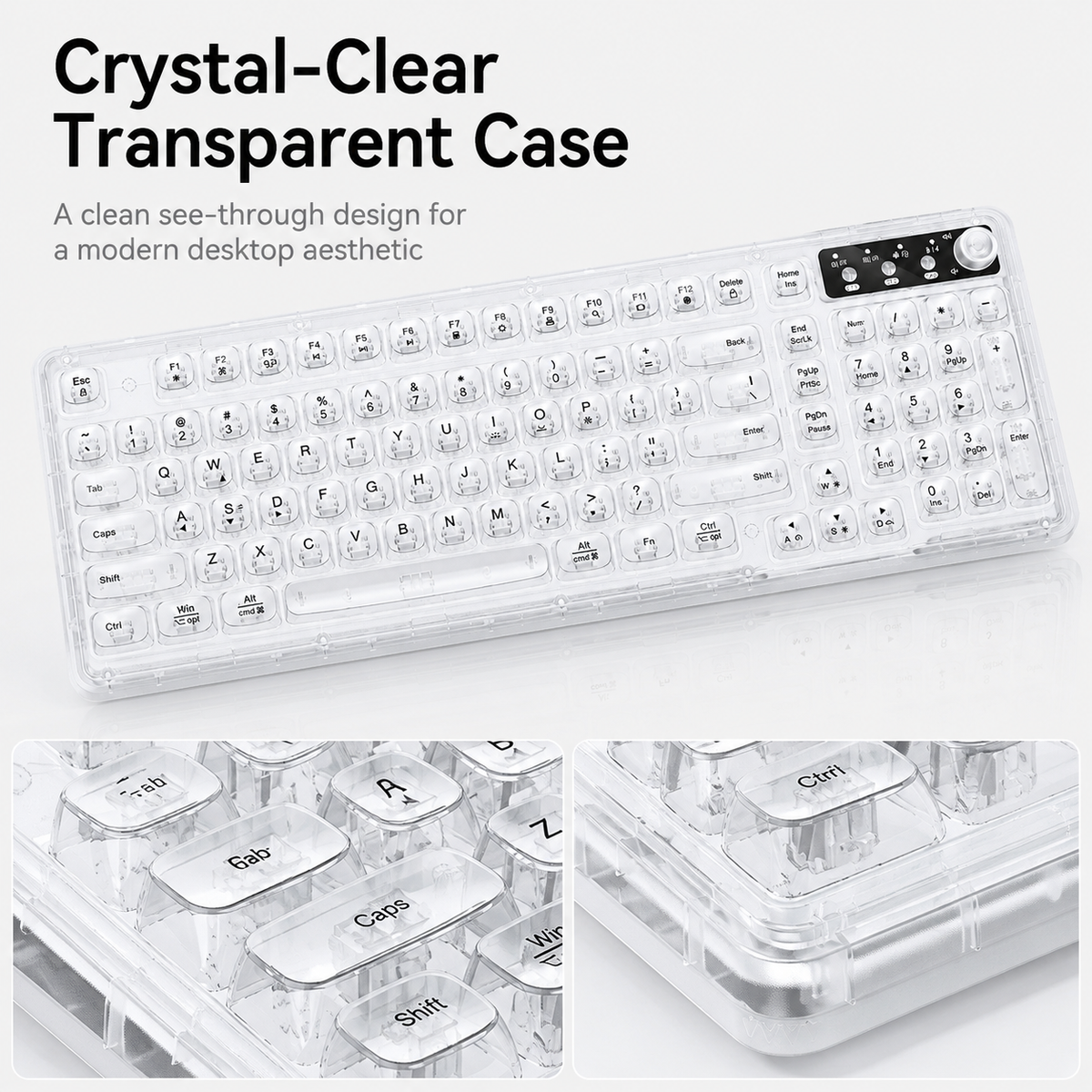 96% Tri-Mode Wireless Mechanical Keyboard, BT/2.4G/USB-C, RGB, Grapefruit Orange