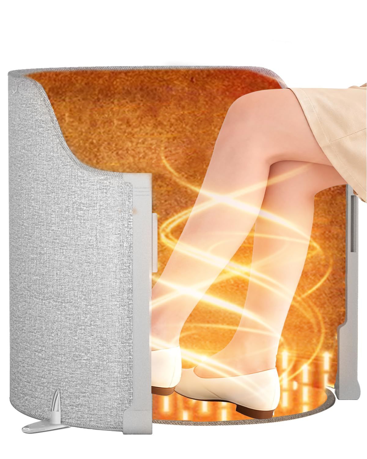 Under Desk Heater, 150W Quiet Foot Warmers for Feet with Detachable Foot Heating Pad, Graphene Radiant Heat Panel with Thermostat & Timer, Portable Energy-Saving for Office/Home,3 Heat Levels