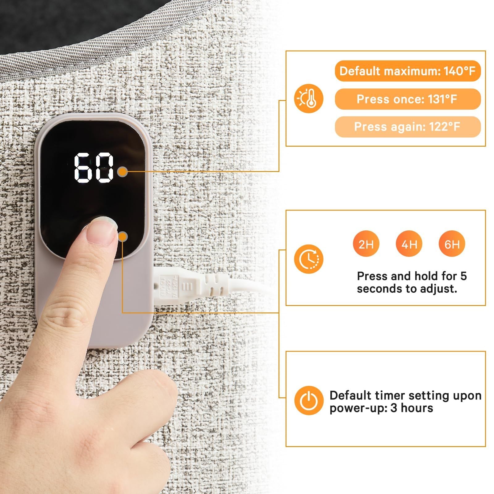 Under Desk Heater, 150W Quiet Foot Warmers for Feet with Detachable Foot Heating Pad, Graphene Radiant Heat Panel with Thermostat & Timer, Portable Energy-Saving for Office/Home,3 Heat Levels