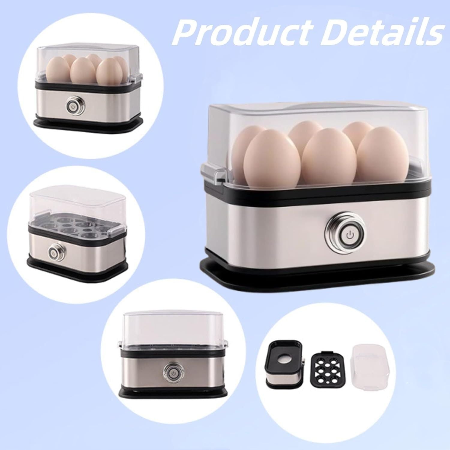 Smart Egg Cooker Auto Shut Off Multi-Function 6 Egg Capacity Electric