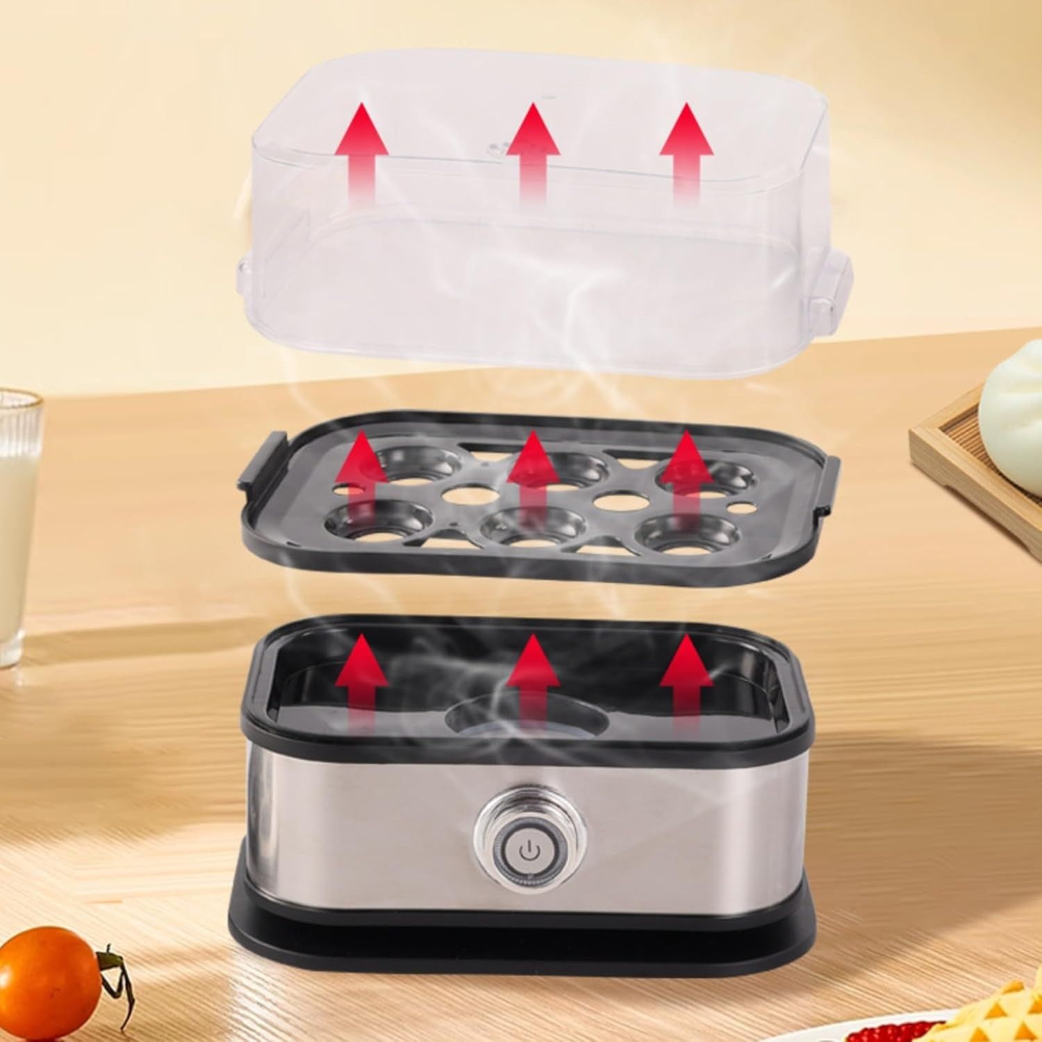 Smart Egg Cooker Auto Shut Off Multi-Function 6 Egg Capacity Electric