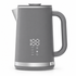 Gray electric kettle, 1.7L stainless steel kettle, 1500W rapid heating, with LED display, adjustable temperature, double-walled anti-scalding design, automatic power-off function, black.
