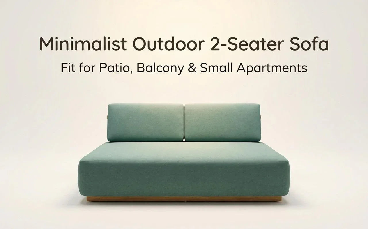 Nordic Minimalist Outdoor 2-Seater Fabric Sofa