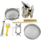 7 Pcs Beekeeping Tool Kit Including Honey Strainer, Frame Grip, J-Hook tool, Entrance Feeder
