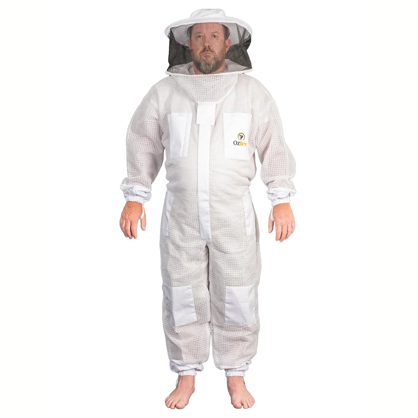 Beekeeping Bee Full Suit 3 Layer Mesh Ultra Cool Ventilated Round Head Beekeeping Protective Gear SIZE M