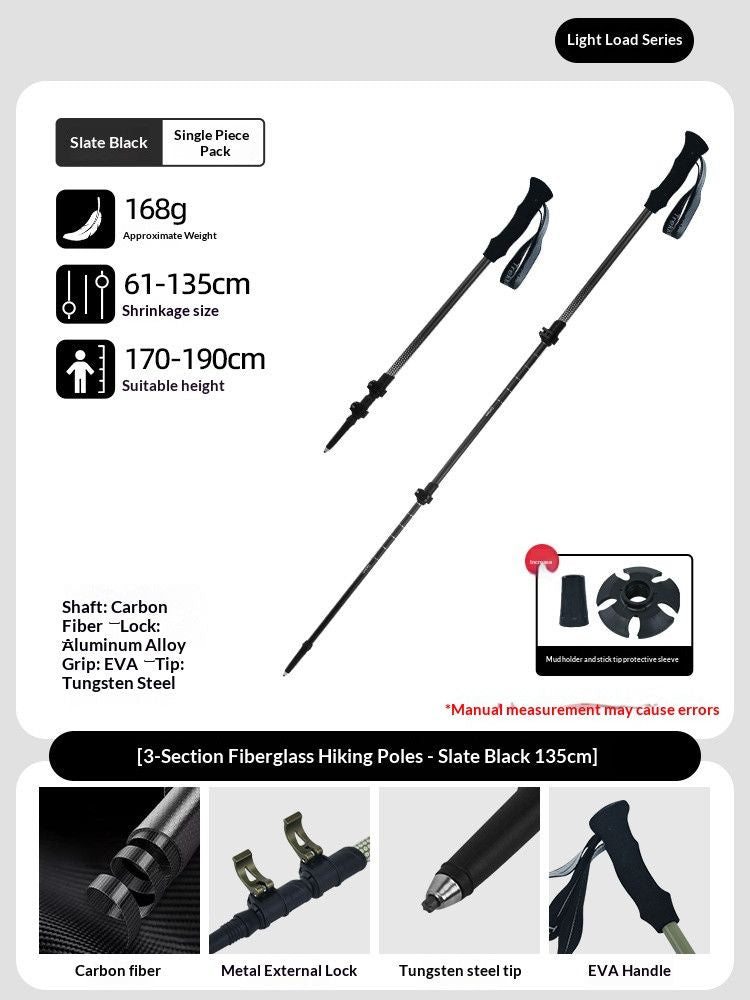 Carbon Fiber Telescopic Pole For Heights Under 190cm Shell White