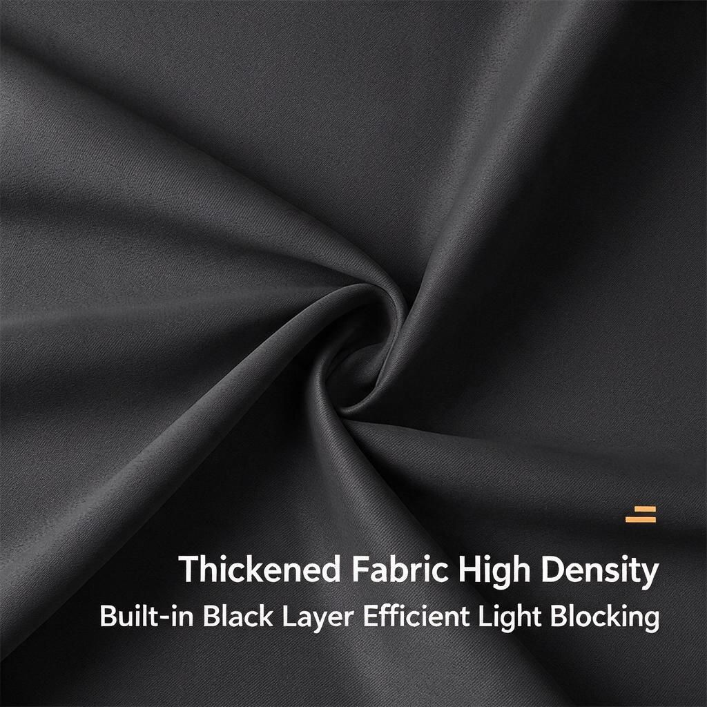 Daylight Blocker 1-Piece Light Grey Polyester Drape 100x250cm 210gsm Ring-Hole Header for Tall Window Halloween Privacy