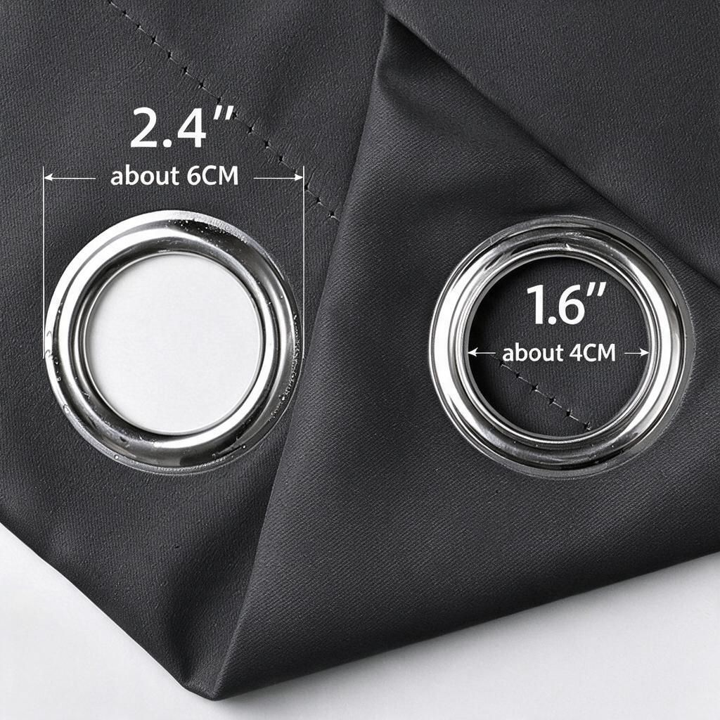 Daylight Blocker 1-Piece Light Grey Polyester Drape 100x250cm 210gsm Ring-Hole Header for Tall Window Halloween Privacy