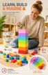 Relaxing Mini Building Blocks DIY Puzzle Toy 2 Pack, 300pcs Plain Bag Regular Colours (Separater & Instruction Included)