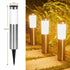 Column Solar Powered Garden Path Light, Weatherproof Stainless Steel LED Yard Lamp, Silver Warm White, 56.5x8cm, Romantic Backyard Party Accessory Present