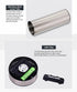 Short Solar Stainless Steel Cylinder Lawn Light, Waterproof LED Walkway Lamp For Home Yard, Silver Cool White, 37x6cm, Compact Balcony Decor Gift
