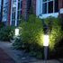 Short Solar Stainless Steel Cylinder Lawn Light, Waterproof LED Walkway Lamp For Home Yard, Silver Cool White, 37x6cm, Compact Balcony Decor Gift