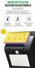 Solar LED 3-Sided Wall Lamp, 118 LED, Motion Sensor Waterproof Outdoor Lighting, Beautiful Garden Night Decor Gift