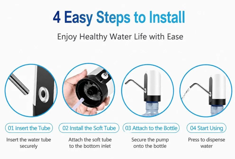 Electric Water Bottle Pump Dispenser For Water Jugs, Rechargeable Automatic Water Suction Device, Smart Household Water Extractor For Purified Water Barrels, White, Practical Indoor Drinking Water Accessory
