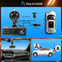 HD Night Vision Car DVR 3 Lens Triple Recording Front Inside Rear Dash Camera Ideal Christmas Gift