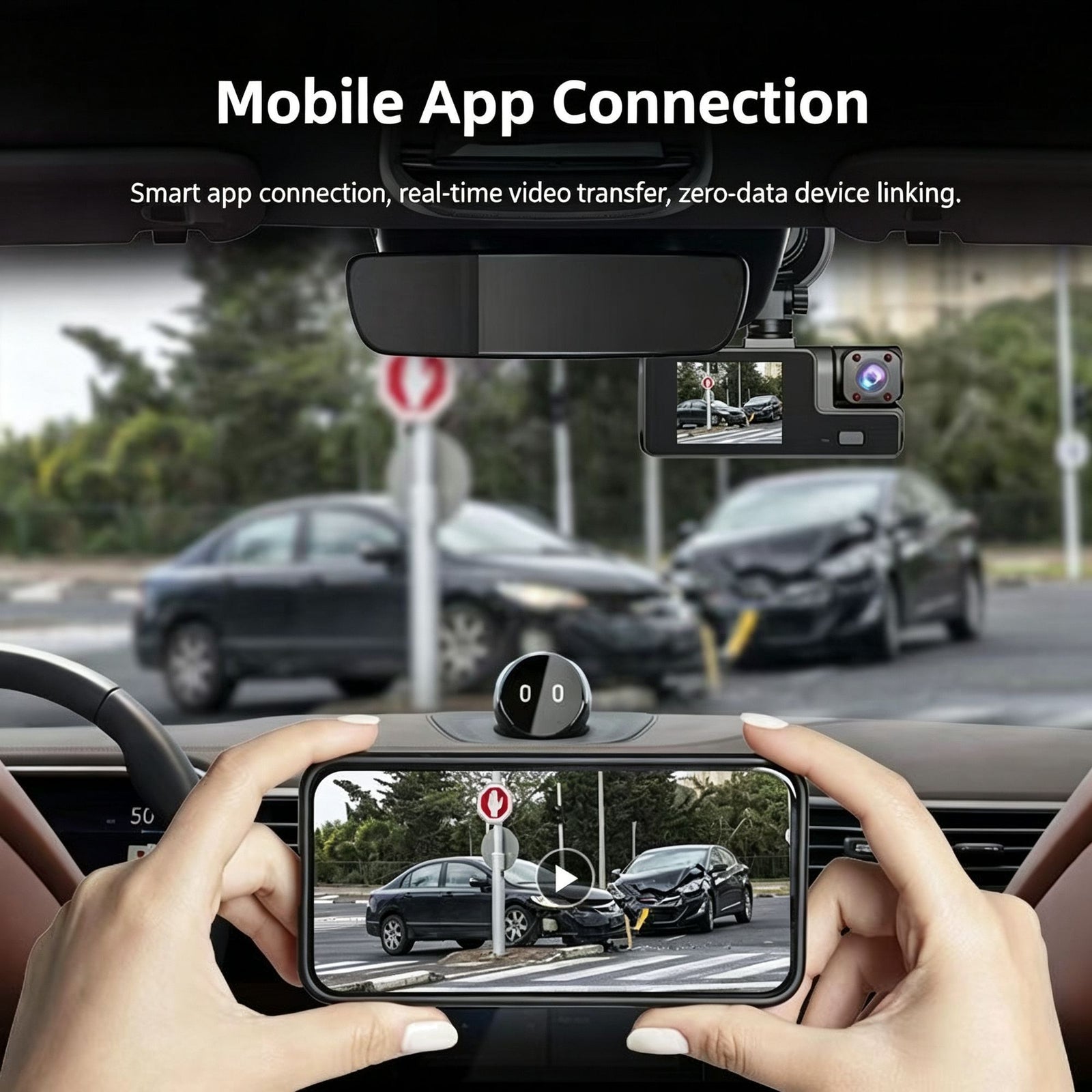 Night Vision 3 Channel Car Dash Cam Triple Record Front Cabin Rear with 32G Card Great Christmas Present