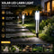 Large Silver Cool White Solar LED Stainless Steel Lawn Light