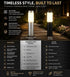 Large Black Cool White Solar LED Stainless Steel Yard Light