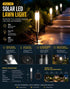 Large Black Warm White Solar LED Outdoor Garden Light