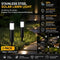 Small Black Cool White Solar LED Path Light 2Pcs
