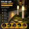 Small Silver Warm White Solar LED Yard Light 2Pcs