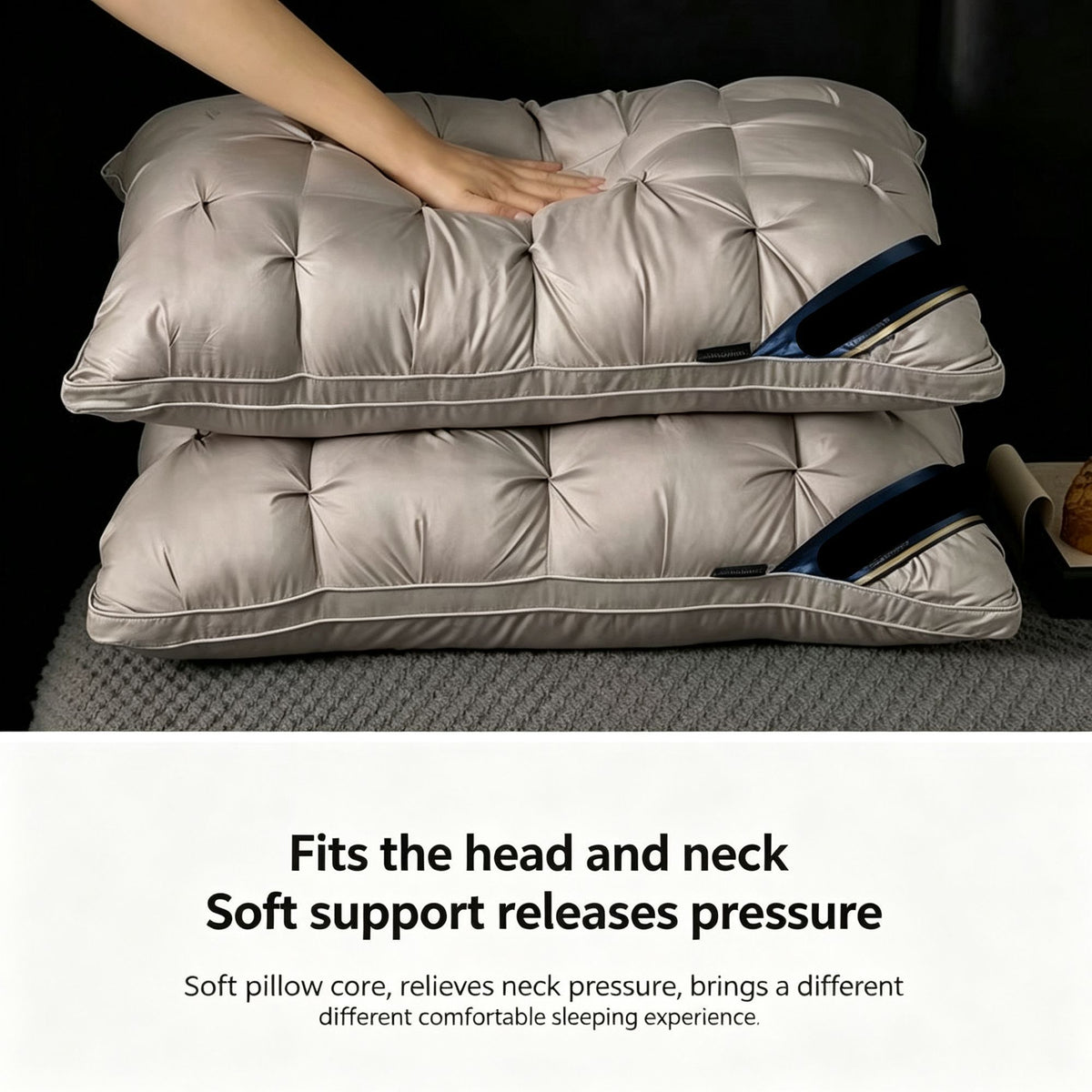 Twisted Pure White High Loft Pillow Pair | 950g Per Piece | Bright Supportive Pillow Set, Christmas Crisp Deep Sleep Set for Bright Bedroom