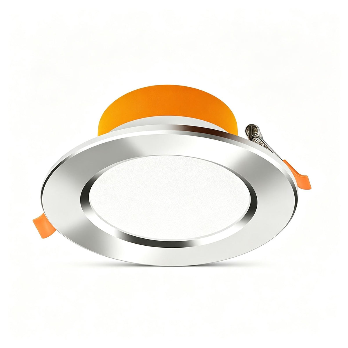 4 Pack All Aluminum Bright Silver 12W Cool White (Cutout 11-13cm) | Recessed LED Downlight | Christmas Sleek Texture Set | Silver Trim Round Ceiling Light