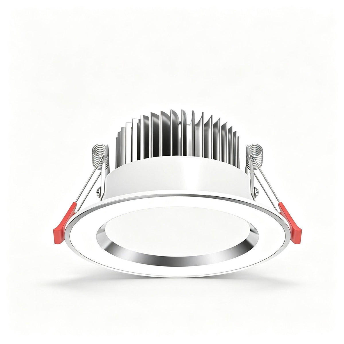 4 Pack Silver White 7W Cool White [Luxury All Aluminum] (Cutout 6.5-9cm) | Recessed LED Downlight | Christmas Luxury Bright Silver Gift | All Aluminum Silver Trim White Ceiling Light
