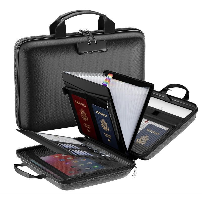 EVA Fireproof Transparent Expanding File Folder Portable A4 Document Organizer, Halloween Home Office Supply, 38x28x9