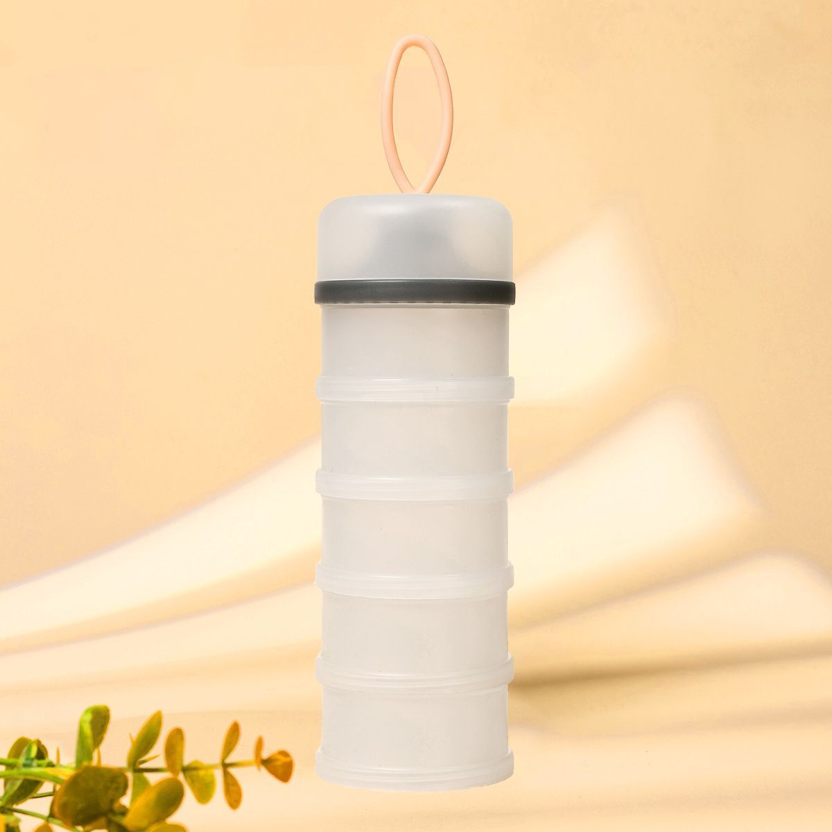 White 5‑Layer Independent Grid Powder Box 2Pcs, Leak‑Proof Sealed Protein Powder Organizer, Holiday Gift for Outdoor Fitness Use