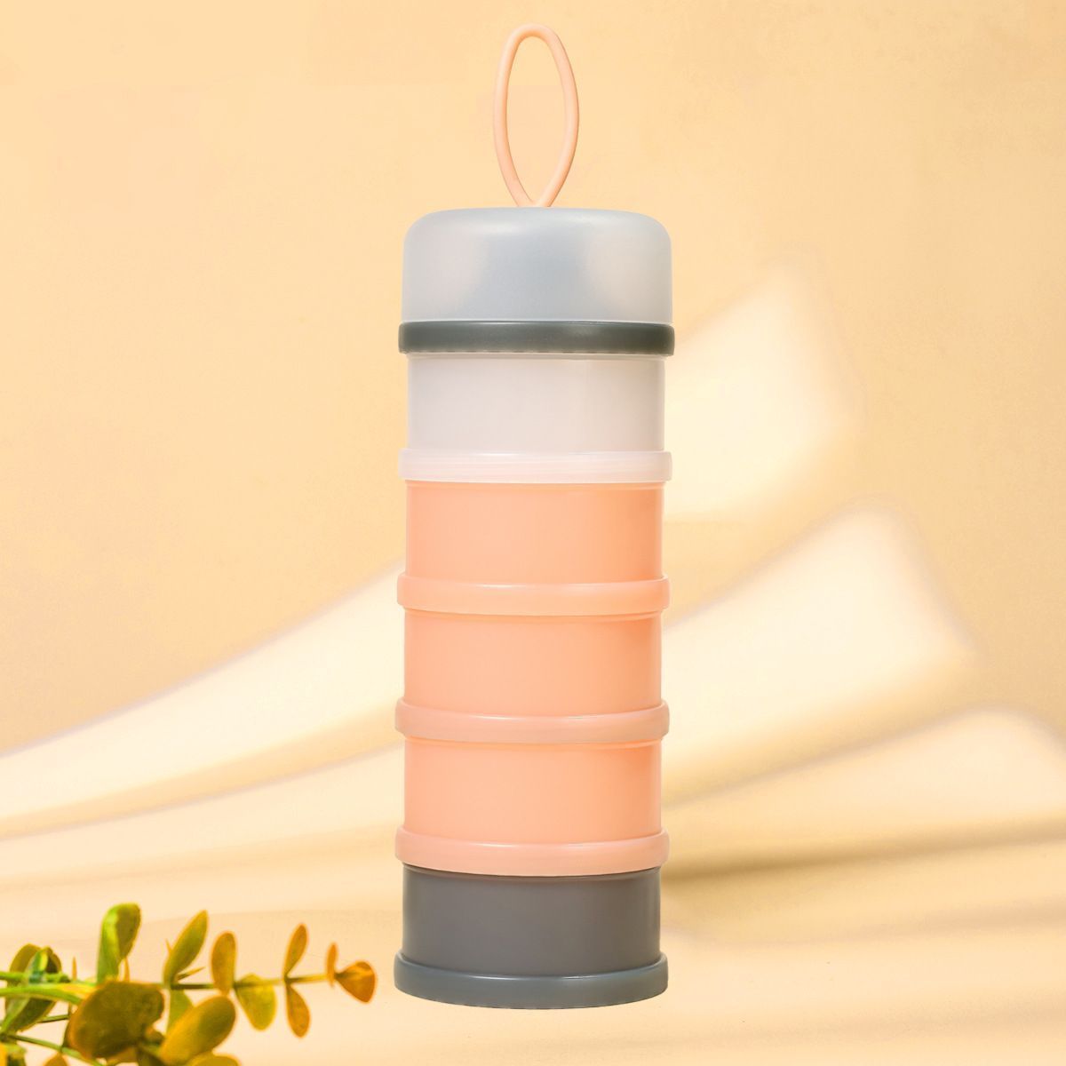 Red 5‑Compartment Portable Powder Container 2Pcs, Layered Sealed Retail Storage Box for Protein Powder, Travel Fitness Accessory