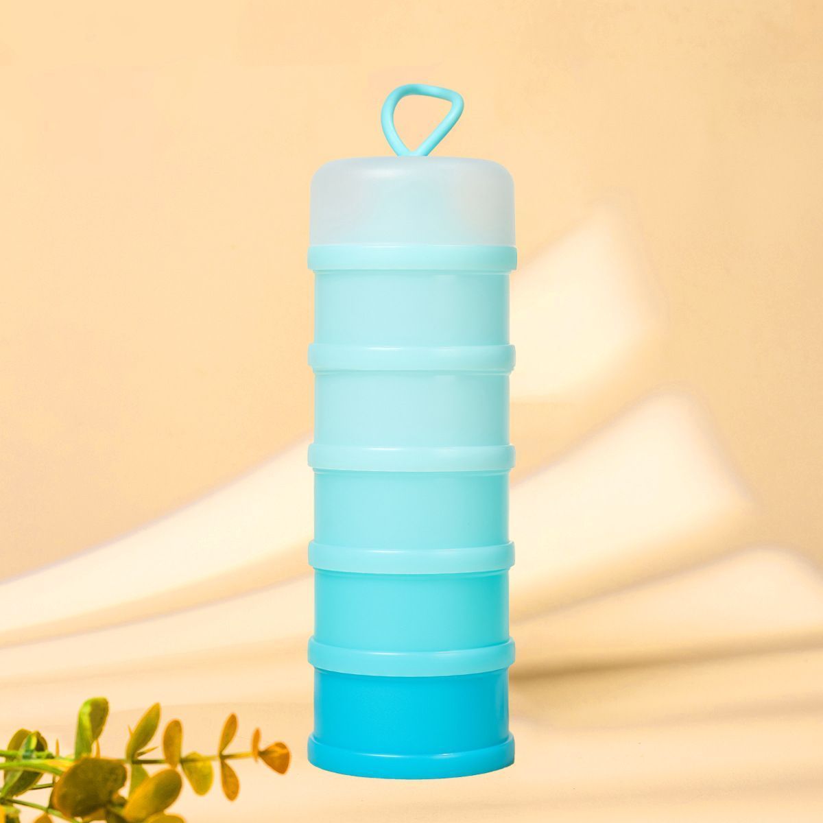 Blue 5‑Tier Separated Grid Powder Dispenser 2Pcs, Airtight Portable Protein Powder Retail Box, Christmas & Halloween Travel Storage Case