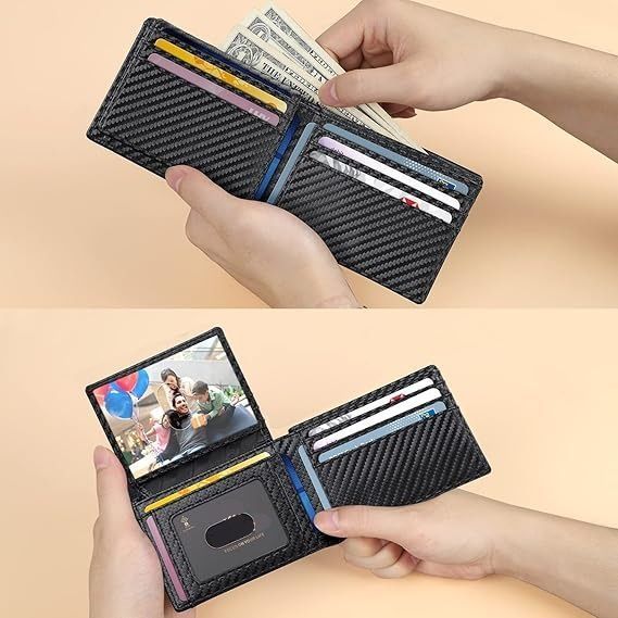 Men Portable Anti‑Skimming Money Clip Black, Short RFID Blocking Wallet, Halloween Business Commute Daily Use Purse Accessory