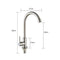 304 Stainless Steel Single Cold Kitchen Faucet Large Bend Without Inlet Pipe Ball Bearing Rotatable Tap for Sink Bathroom Halloween Christmas Home Hardware