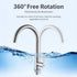 304 Stainless Steel Single Cold Kitchen Faucet Large Bend Without Inlet Pipe Ball Bearing Rotatable Tap for Sink Bathroom Halloween Christmas Home Hardware