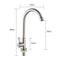 Ball Bearing Type 304 Stainless Steel Single Cold Large Bend Faucet Without Inlet Pipe Rotatable Sink Tap Kitchen Bathroom Christmas Home Accessory