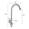 Ball Bead Stainless Steel Single Cold Large Bend Kitchen Tap Without Inlet Pipe Single Cold Water Outlet Faucet for Washing Basin Home Hardware Gift