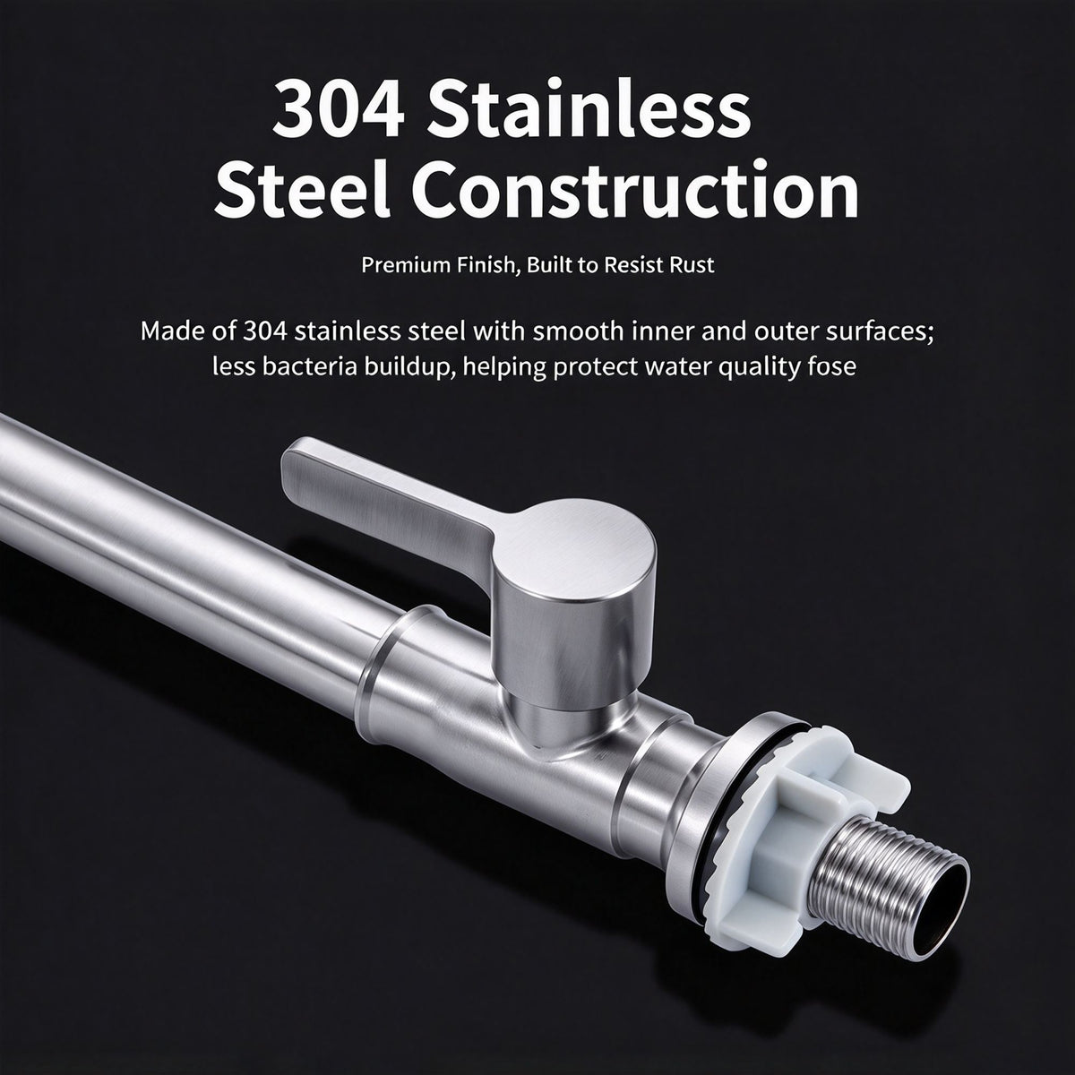 Ball Bead Stainless Steel Single Cold Large Bend Kitchen Tap Without Inlet Pipe Single Cold Water Outlet Faucet for Washing Basin Home Hardware Gift