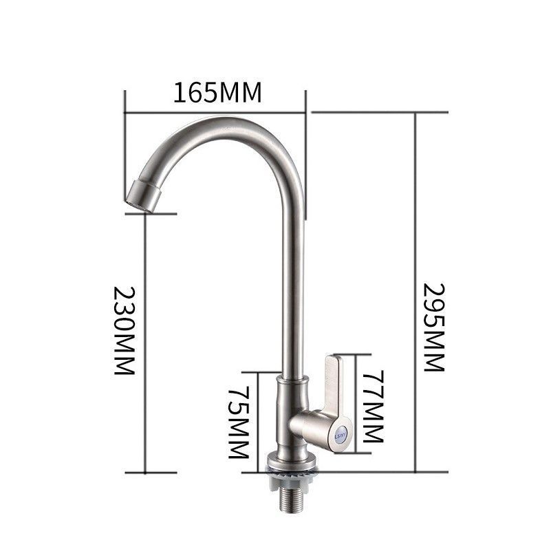 Ball Bearing 304 Linglong Pagoda Single Cold Kitchen Faucet Without Inlet Pipe Rotatable Sink Tap Kitchen Bathroom Household Decoration Hardware
