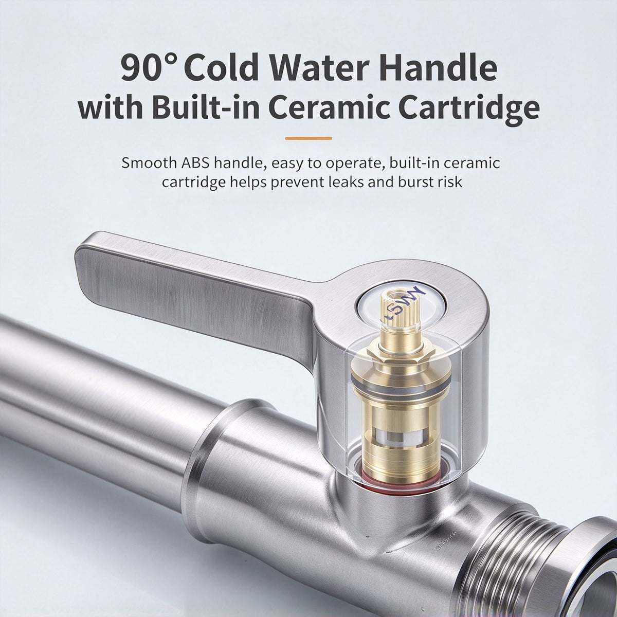 ABS Plastic Oblique Bend Single Cold Kitchen Faucet With Iron Bend Pipe Without Inlet Pipe Single Water Outlet Tap for Sink Bathroom Household Hardware