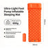 Orange Single Inflatable Camping Air Mattress 190x60x5cm Compact Portable Air Bed for Travel Hiking Home Lunch Rest Holiday Outdoor Tool
