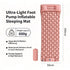Khaki Pink Single Inflatable Air Mattress 190x60x5cm Light‑Weight Portable Air Bed for Camping Travel Home Office Lunch Break