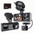 2‑Inch Screen Triple‑Lens Car DVR Front Interior Rear With 32G Memory Card HD Night‑Vision Parking Surveillance Recording, Ideal Xmas Present For Driver Auto Holiday Accessory