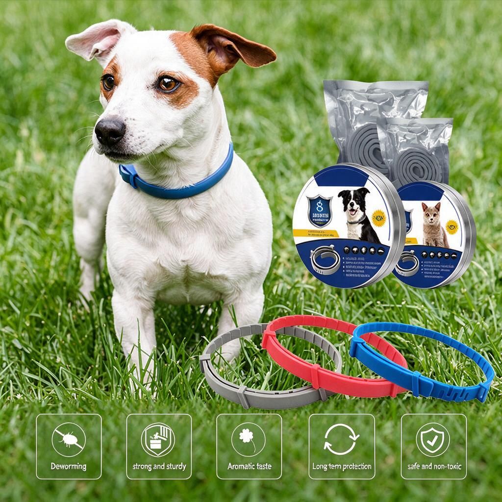 62cm Grey Large Pet Flea & Tick Collar Tin Allergy-Free Water Resistant Long-Lasting Mosquito Control Dogs Cats Outdoor