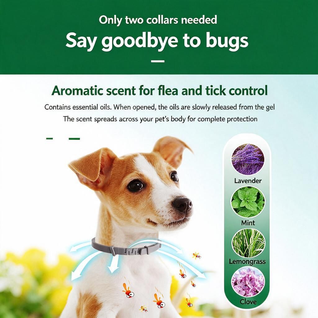 Grey 38cm Small Tin Flea & Tick Collar Cats Small Dogs Water Resistant Eco Safe Long Acting Mosquito Barrier Halloween Outdoor