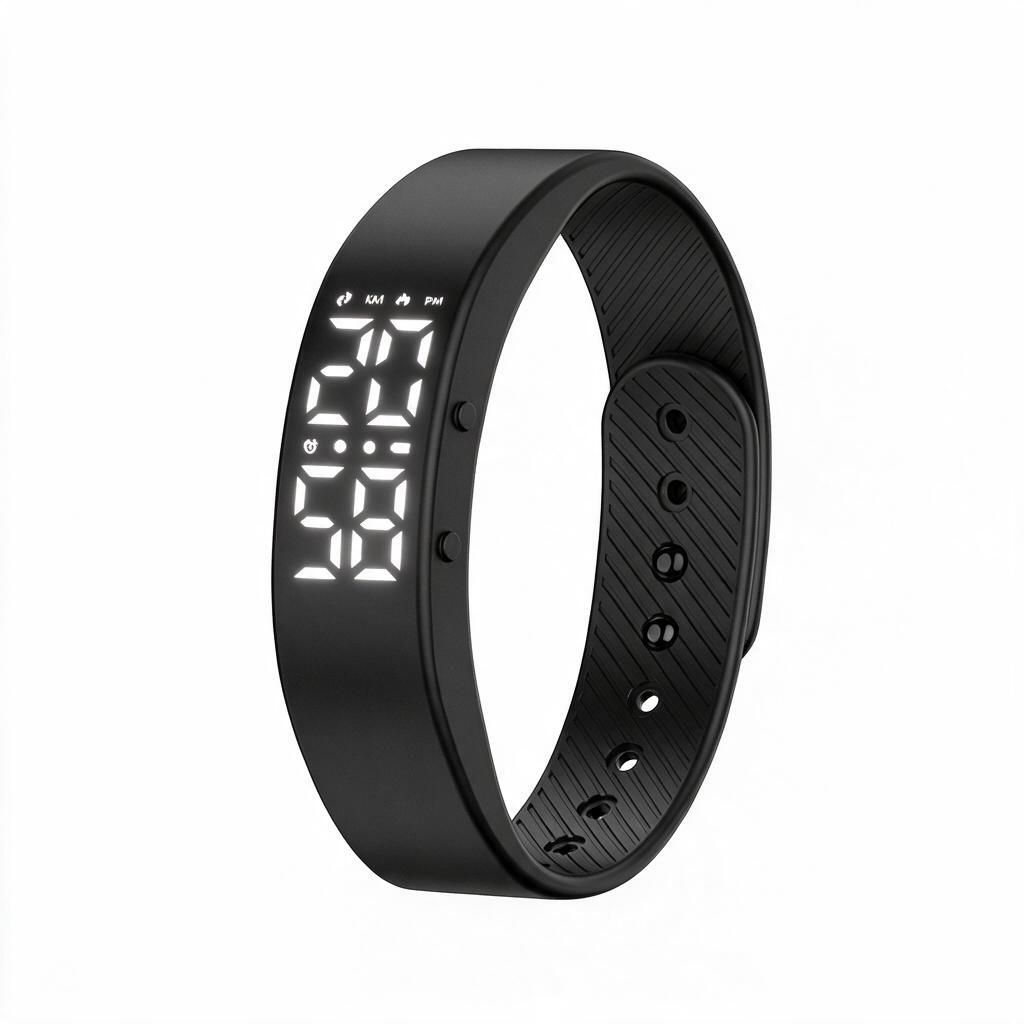 C3 PLUS Smart Watch Fitness Tracker Band Round Screen Step Counter Calorie Distance Silent Alarm USB Recharge Black 3 Alarms Gym Gift